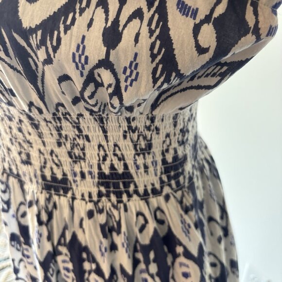 LA PLAGE Size Large Beaufort Strappy Maxi Dress Blue White Pockets Resort Boho - Picture 13 of 16